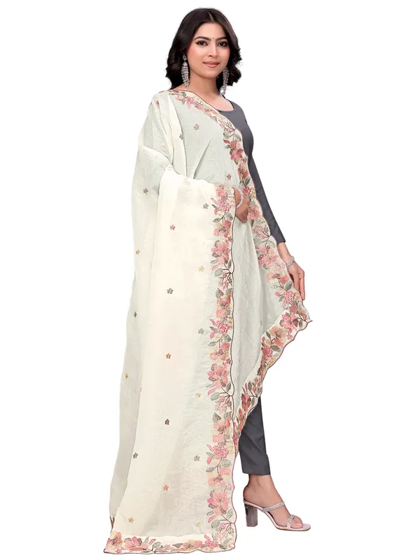 Art_Silk_Crush_Floral_Embroidered_Dupatta_With_Sequin_Work_White