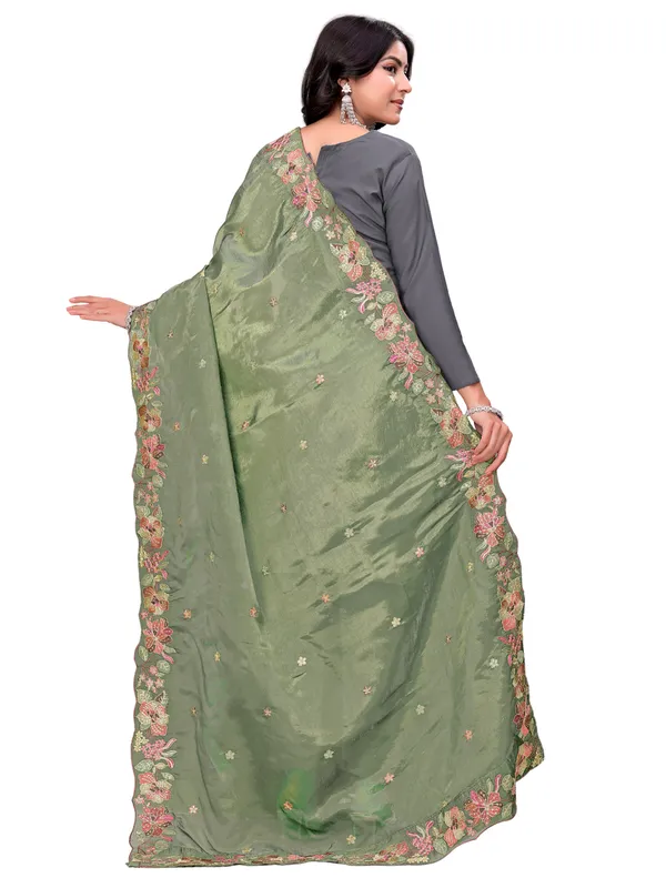 Art_Silk_Crush_Floral_Embroidered_Dupatta_With_Sequin_Work_Mahendi_Green