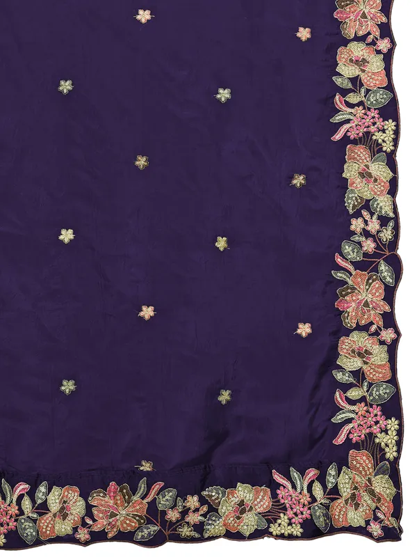 Art_Silk_Crush_Floral_Embroidered_Dupatta_With_Sequin_Work_Navy_Blue