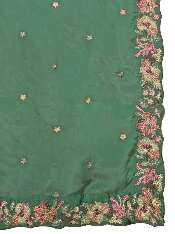 Art_Silk_Crush_Floral_Embroidered_Dupatta_With_Sequin_Work_Pista_Green