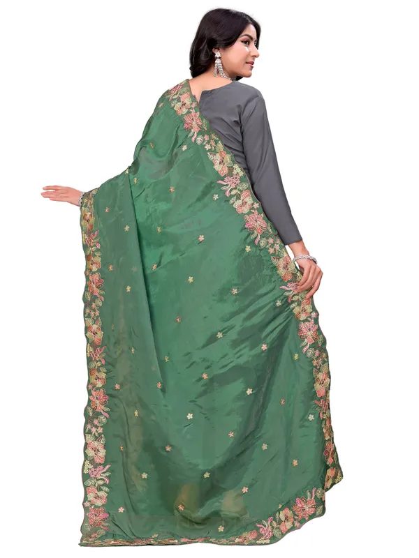 Art_Silk_Crush_Floral_Embroidered_Dupatta_With_Sequin_Work_Pista_Green