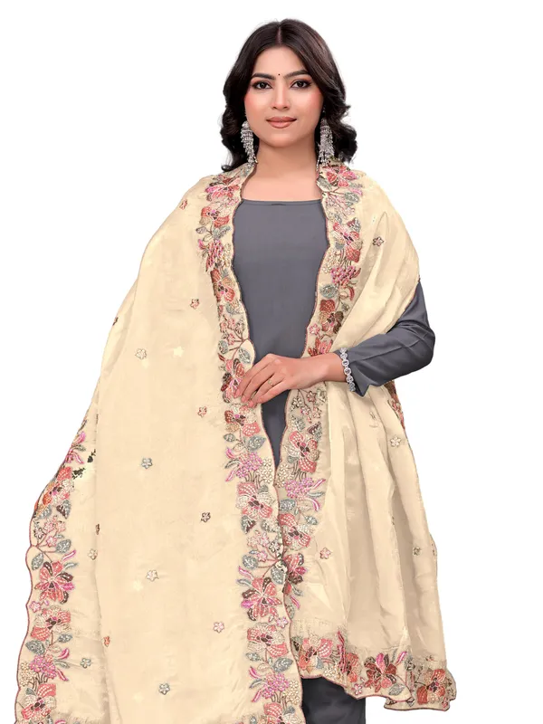 Art_Silk_Crush_Floral_Embroidered_Dupatta_With_Sequin_Work_Cream