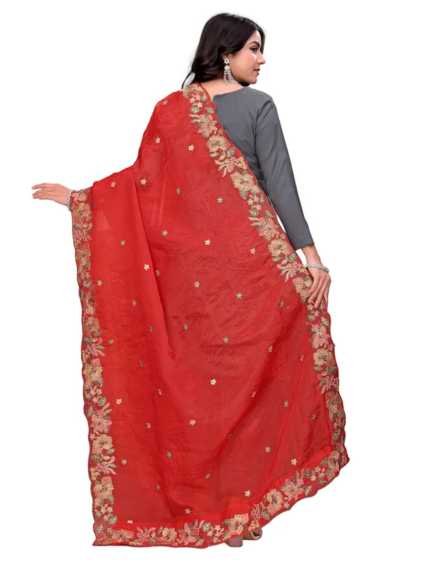 Art_Silk_Crush_Floral_Embroidered_Dupatta_With_Sequin_Work_Red