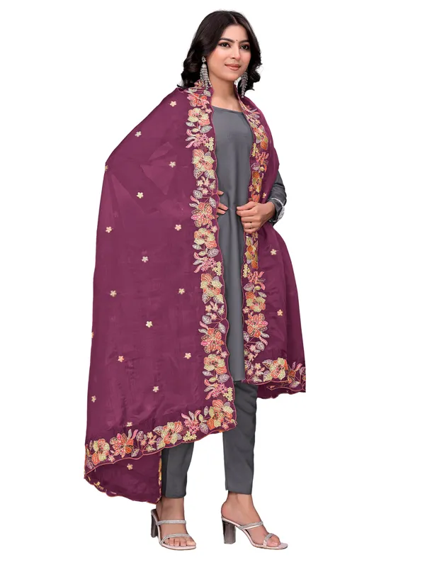 Art_Silk_Crush_Floral_Embroidered_Dupatta_With_Sequin_Work_Light_Maroon