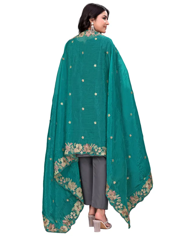 Art_Silk_Crush_Floral_Embroidered_Dupatta_With_Sequin_Work_Rama_Green