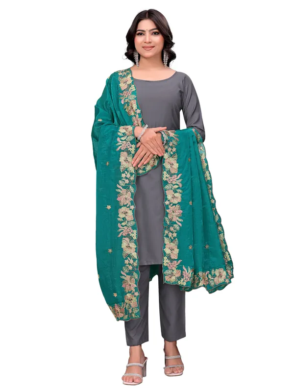 Art_Silk_Crush_Floral_Embroidered_Dupatta_With_Sequin_Work_Rama_Green