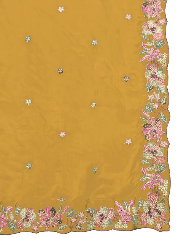 Art_Silk_Crush_Floral_Embroidered_Dupatta_With_Sequin_Work_Mustard_Yellow
