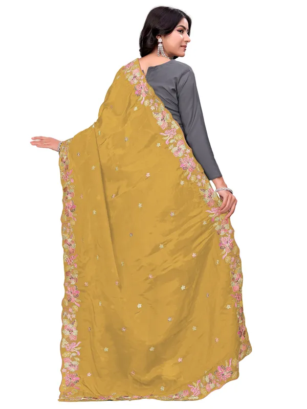Art_Silk_Crush_Floral_Embroidered_Dupatta_With_Sequin_Work_Mustard_Yellow