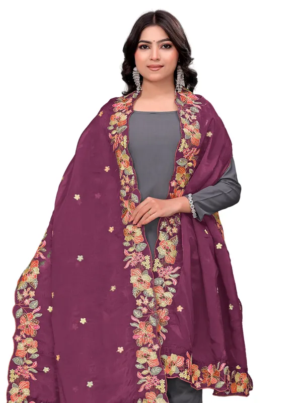 Art_Silk_Crush_Floral_Embroidered_Dupatta_With_Sequin_Work_Green