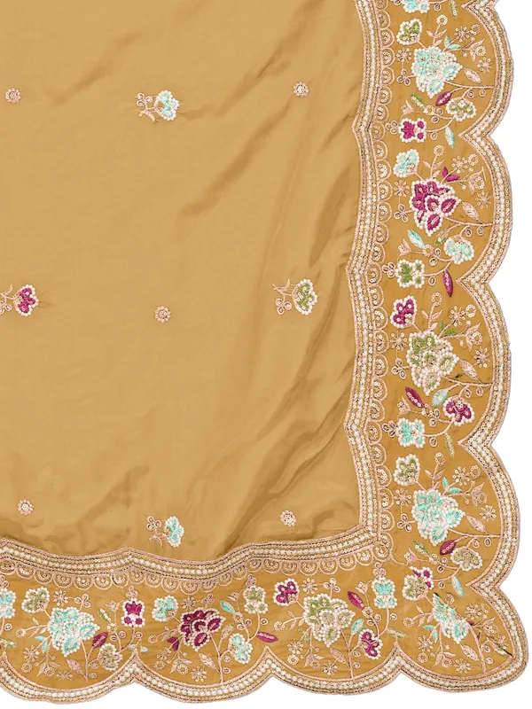 Embroidered_Art_Silk_Dupatta_With_Scalloped_Cutwork_Border_Gold