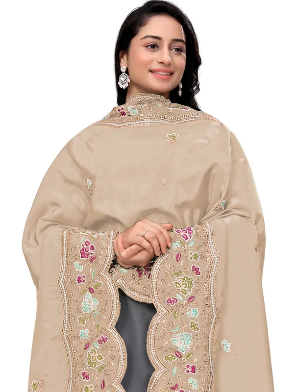 Embroidered_Art_Silk_Dupatta_With_Scalloped_Cutwork_Border_Beige
