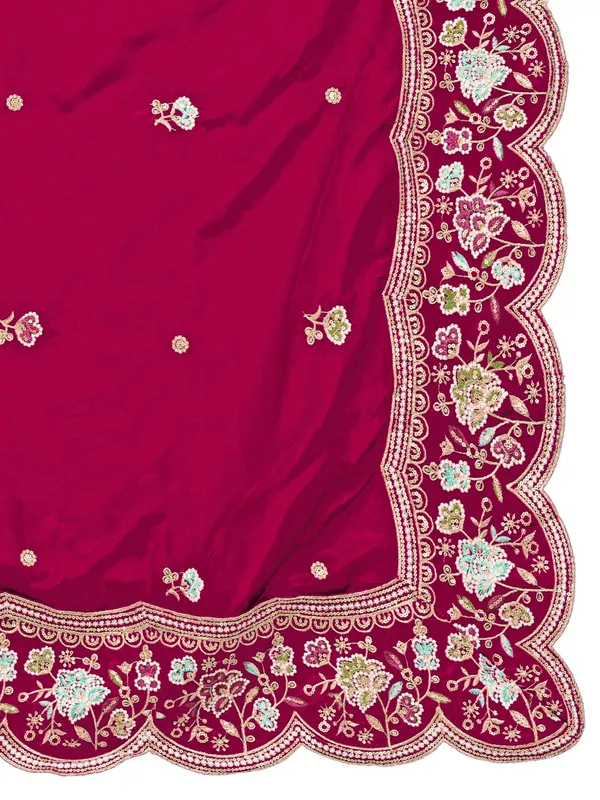 Embroidered_Art_Silk_Dupatta_With_Scalloped_Cutwork_Border_Pink