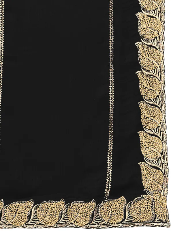 Glossy_Chiffon_Dupatta_With_Leaf_Cutwork_Border_Stone_Work_Black