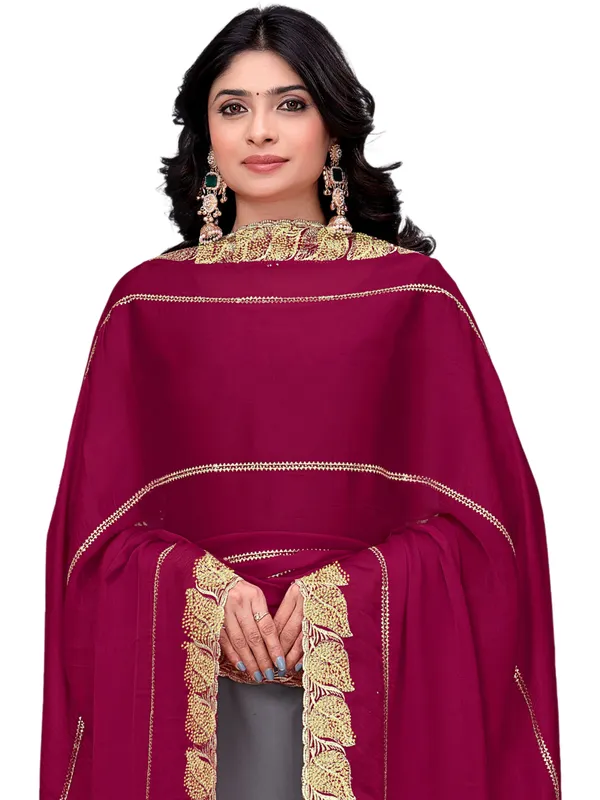 Glossy_Chiffon_Dupatta_With_Leaf_Cutwork_Border_Stone_Work_Pink