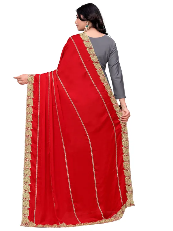 Glossy_Chiffon_Dupatta_With_Leaf_Cutwork_Border_Stone_Work_Red