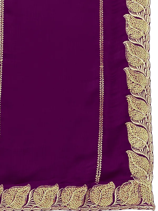 Glossy_Chiffon_Dupatta_With_Leaf_Cutwork_Border_Stone_Work_Wine