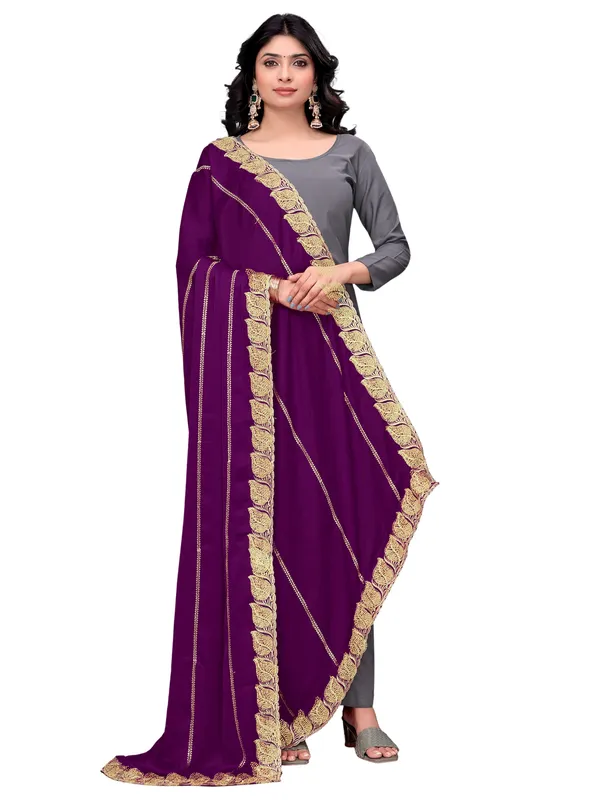 Glossy_Chiffon_Dupatta_With_Leaf_Cutwork_Border_Stone_Work_Wine