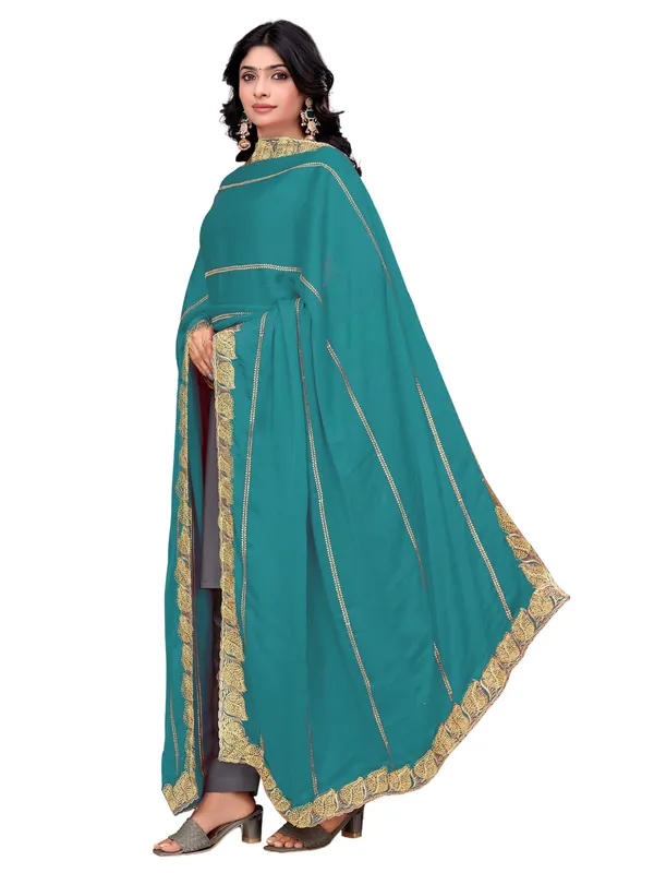 Glossy_Chiffon_Dupatta_With_Leaf_Cutwork_Border_Stone_Work_Rama_Green