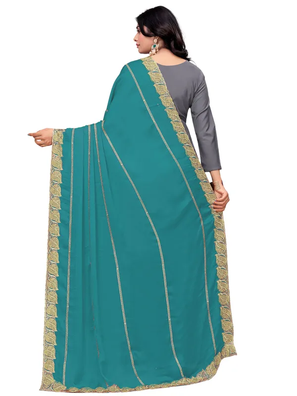 Glossy_Chiffon_Dupatta_With_Leaf_Cutwork_Border_Stone_Work_Rama_Green