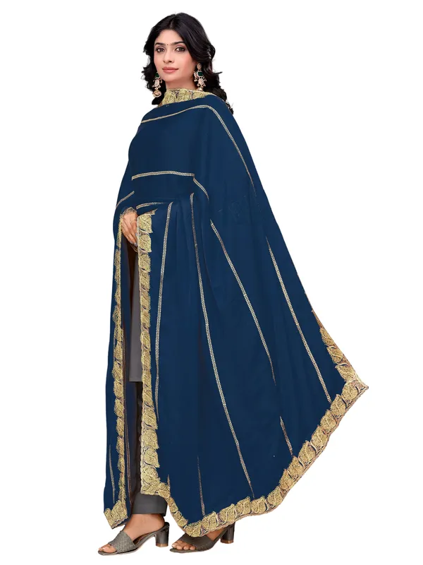 Glossy_Chiffon_Dupatta_With_Leaf_Cutwork_Border_Stone_Work_Kerosin_Blue