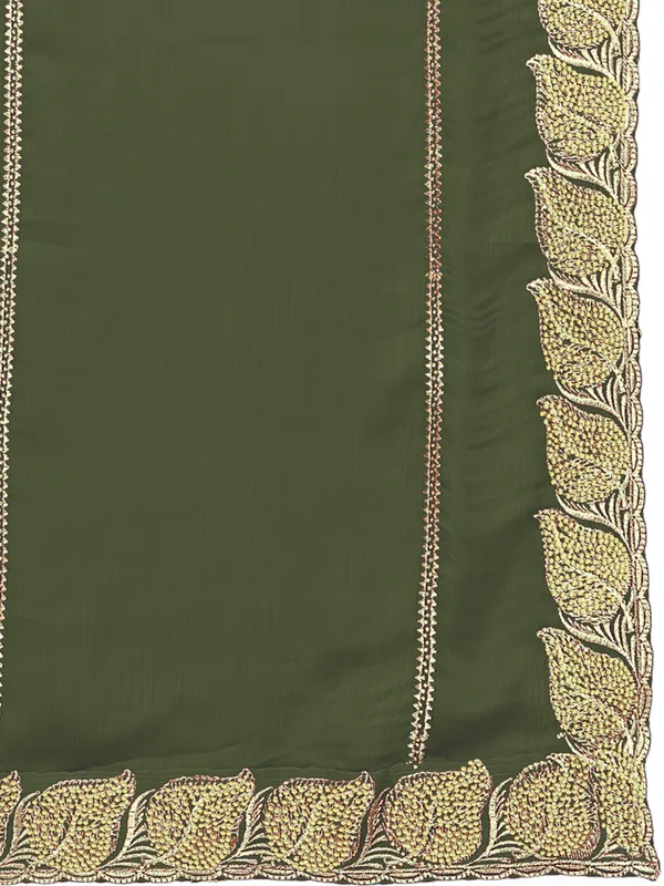 Glossy_Chiffon_Dupatta_With_Leaf_Cutwork_Border_Stone_Work_Mahendi_Green