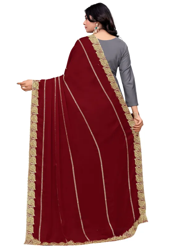 Glossy_Chiffon_Dupatta_With_Leaf_Cutwork_Border_Stone_Work_Maroon