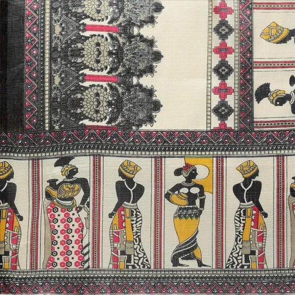 Kalamkari_Style_Printed_Cotton_Silk_Dupatta_With_Tassels_Black