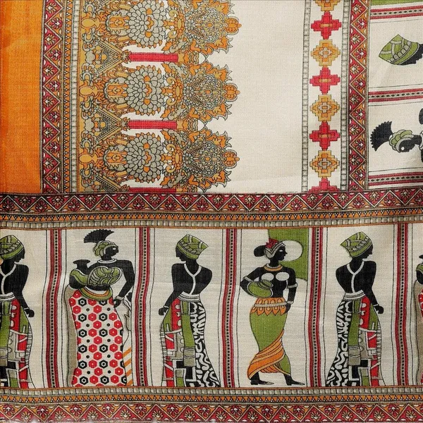 Kalamkari_Style_Printed_Cotton_Silk_Dupatta_With_Tassels_Yellow