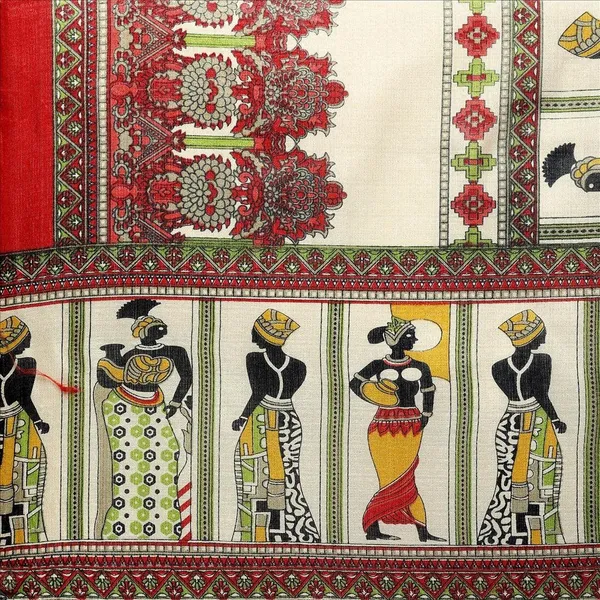 Kalamkari_Style_Printed_Cotton_Silk_Dupatta_With_Tassels_Red