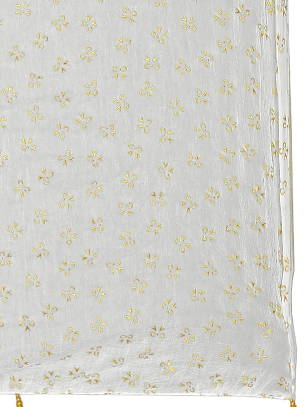 Chiffon_Dupatta_With_Golden_Foil_Print_Tassel_Latkans_White
