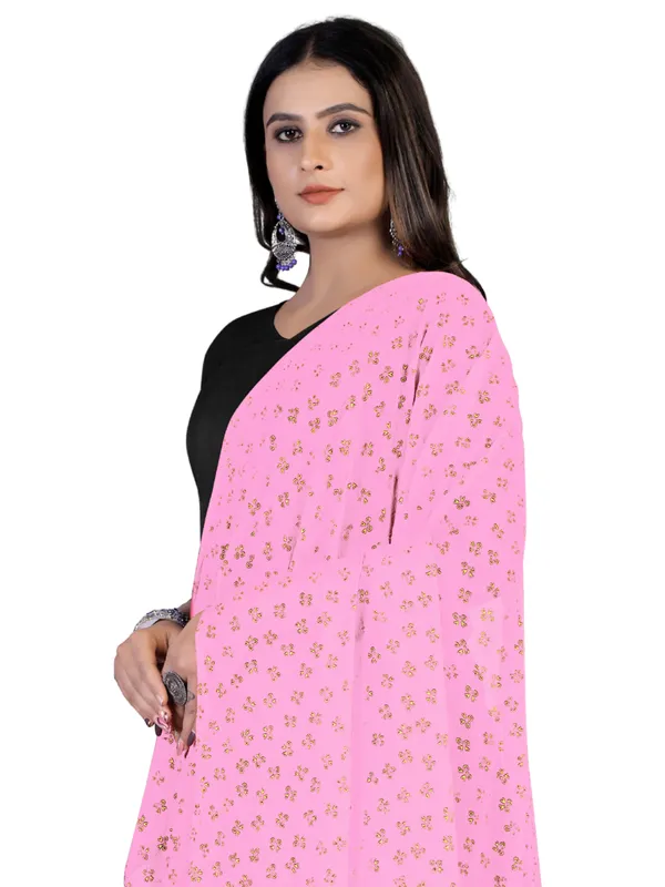 Chiffon_Dupatta_With_Golden_Foil_Print_Tassel_Latkans_Light_Pink