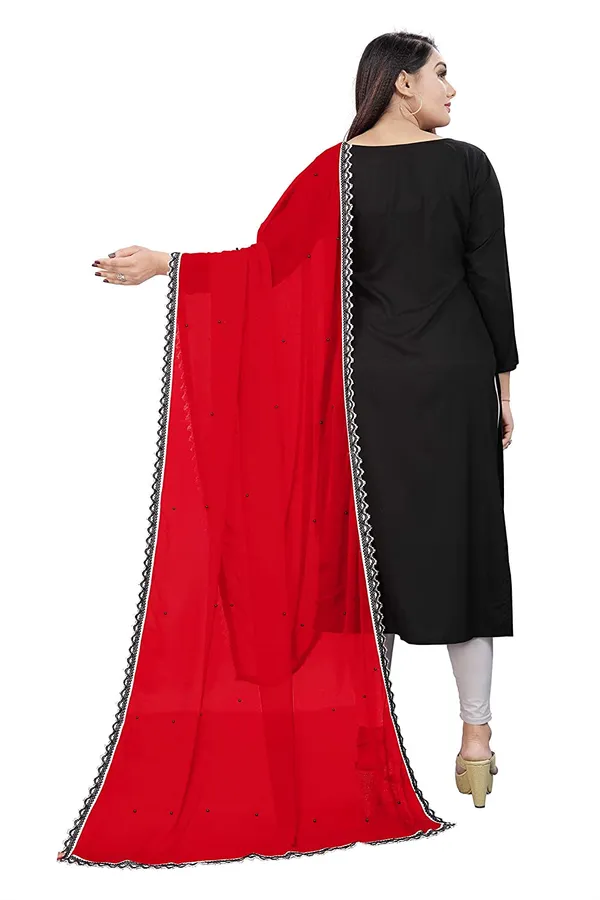 Chiffon_Dupatta_With_Moti_Work_Four_Side_Lace_Border_Red