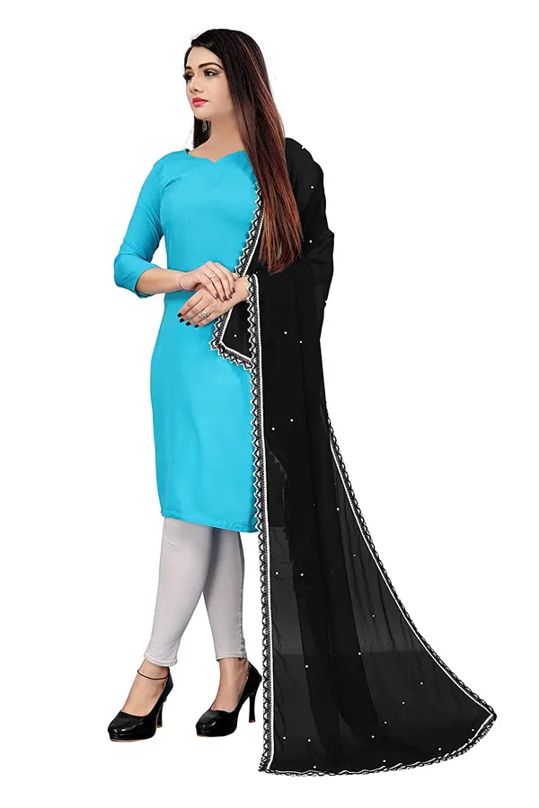 Chiffon_Dupatta_With_Moti_Work_Four_Side_Lace_Border_Black