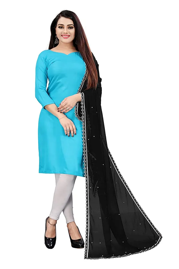 Chiffon_Dupatta_With_Moti_Work_Four_Side_Lace_Border_Black