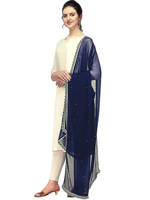 Chiffon_Dupatta_With_Moti_Work_Four_Side_Lace_Border_Navy_Blue