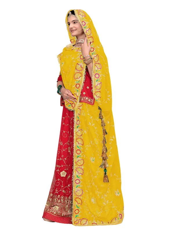 Zari_Embroidered_Georgette_Odhni_Dupatta_With_Peacock_Border_Yellow