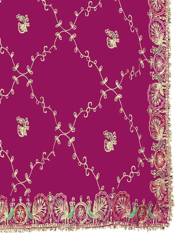 Zari_Embroidered_Georgette_Odhni_Dupatta_With_Peacock_Border_Pink