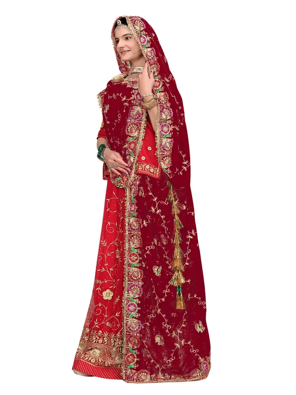 Zari_Embroidered_Georgette_Odhni_Dupatta_With_Peacock_Border_Maroon