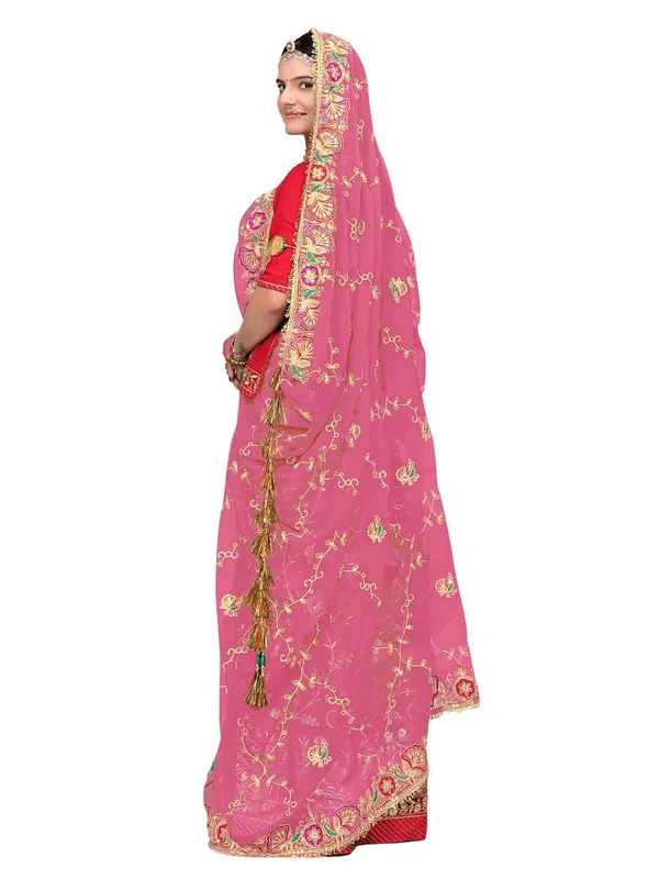 Zari_Embroidered_Georgette_Odhni_Dupatta_With_Peacock_Border_Onion_Pink