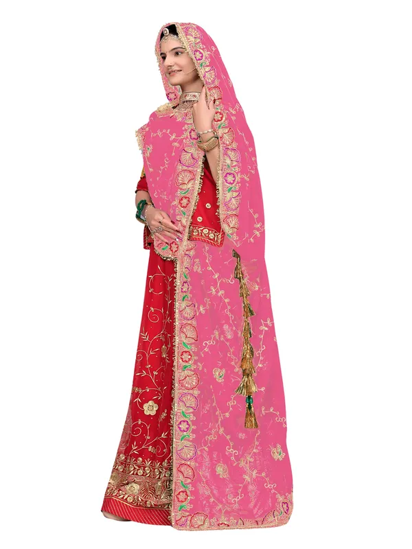 Zari_Embroidered_Georgette_Odhni_Dupatta_With_Peacock_Border_Onion_Pink