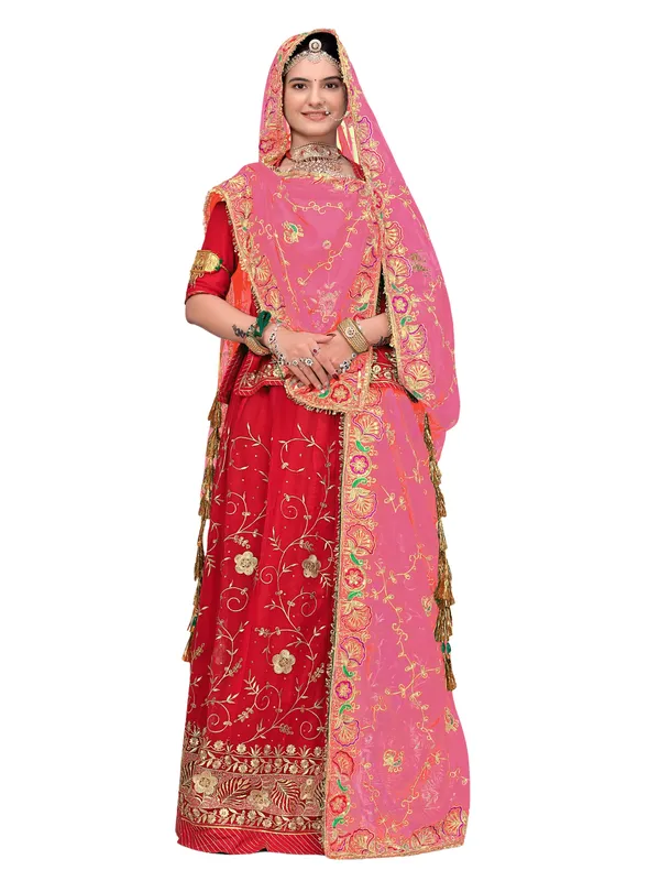 Zari_Embroidered_Georgette_Odhni_Dupatta_With_Peacock_Border_Onion_Pink