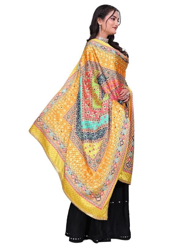 Mirror_Work_Printed_Art_Silk_Dupatta_With_Gota_Lace_Border_Multi_Color1