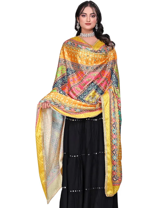 Mirror_Work_Printed_Art_Silk_Dupatta_With_Gota_Lace_Border_Multi_Color1