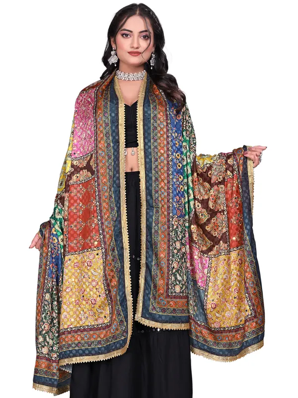 Mirror_Work_Printed_Art_Silk_Dupatta_With_Gota_Lace_Border_Multi_Color2