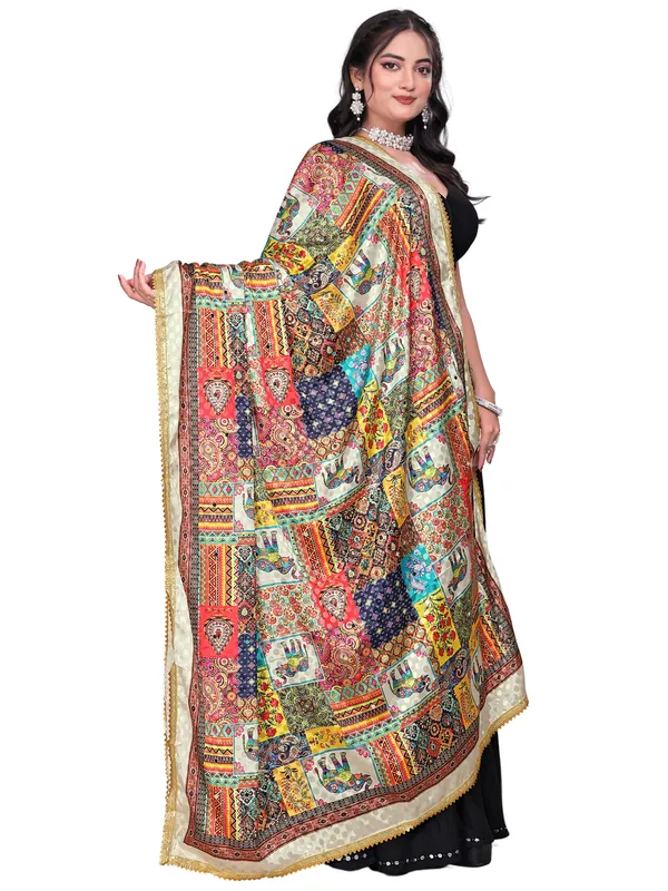 Mirror_Work_Printed_Art_Silk_Dupatta_With_Gota_Lace_Border_Multi_Color3