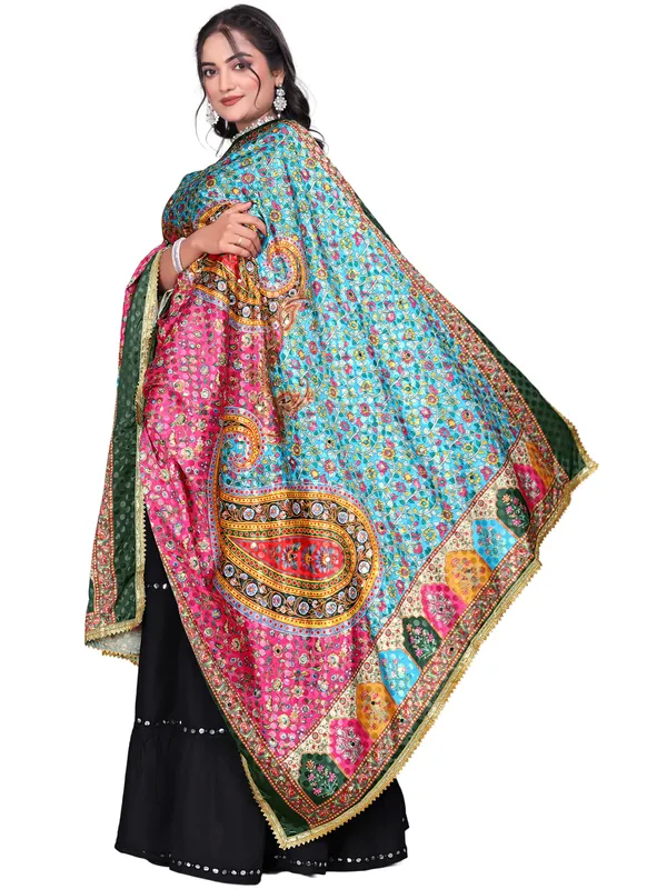 Mirror_Work_Printed_Art_Silk_Dupatta_With_Gota_Lace_Border_Multi_Color4