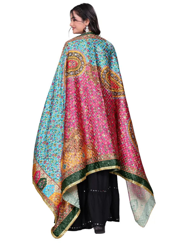 Mirror_Work_Printed_Art_Silk_Dupatta_With_Gota_Lace_Border_Multi_Color4
