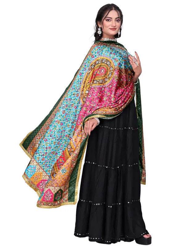 Mirror_Work_Printed_Art_Silk_Dupatta_With_Gota_Lace_Border_Multi_Color4