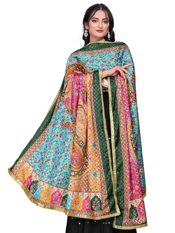 Mirror_Work_Printed_Art_Silk_Dupatta_With_Gota_Lace_Border_Multi_Color4