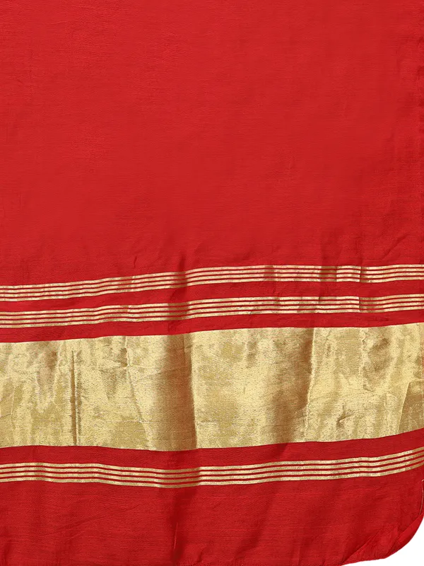 Lagdi_Patta_Dupatta_In_Silk_Blend_With_Golden_Zari_Border_Red
